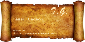 Tassy Gedeon névjegykártya